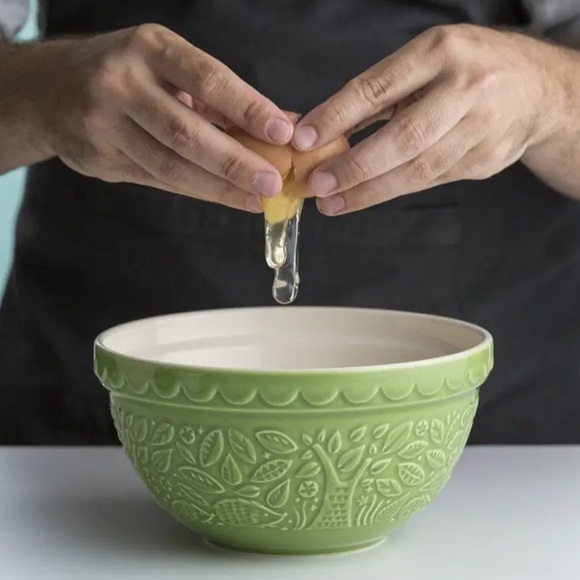 MASON CASH NEW in the forest s30 embossed mixing bowl -hedgehog green -1.25qt - Picture 5 of 9